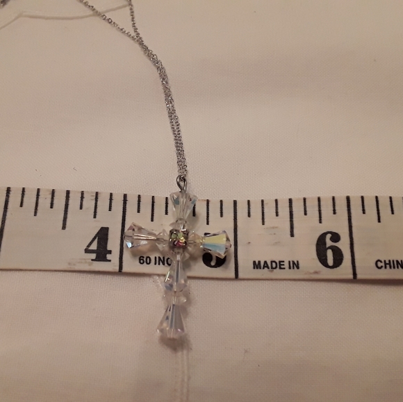 VTG 925 STERLING AURORA BOREALIS CRYSTAL NECKLACE - Picture 10 of 14